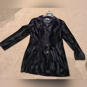 Forever 21 black velvet jacket and matching velvet slacks